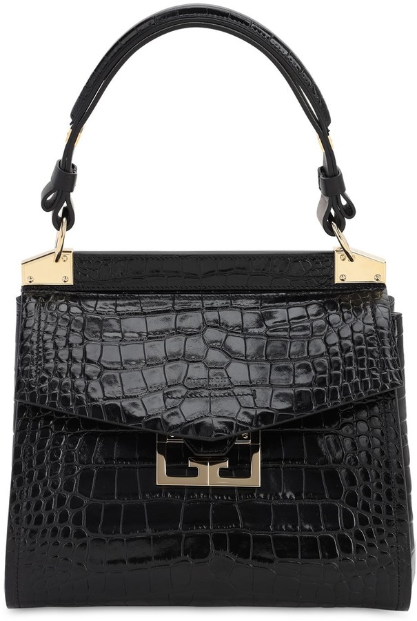 crocodile embossed leather handbags