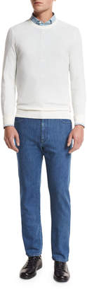 Ermenegildo Zegna Japanese Denim Straight-Leg Jeans, Medium Blue
