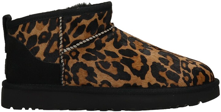 UGG Classic Ultra Low Heels Ankle Boots In Animalier Pony Skin - ShopStyle