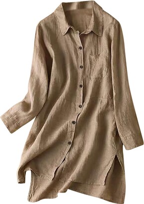 Women's Button Down Shirt With Pockets - Wrinkle Free Long Sleeve Blouse Office Tunic Top
