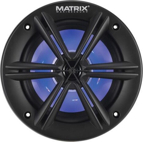 Matrix 6.5-in 200W 2-Way Marine Speaker System BLACK with RGB LED Lighted Cones