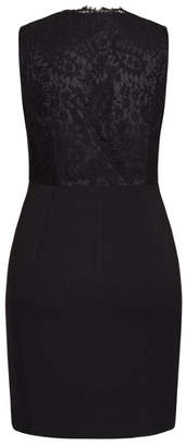 City Chic Lace Tux Dress - black