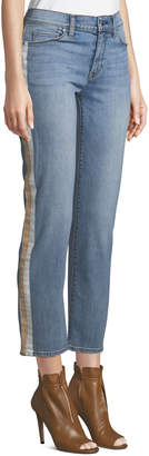 Hudson Nico Mid-Rise Cigarette Jeans w/ Side Stripes