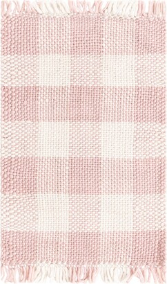 Unique Loom 2' 2 X 3' 1 Eco Plaid Indoor Outdoor Washable Pink Area Rug :  Target