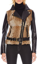 Thumbnail for your product : MICHAEL Michael Kors Fur-Front Motorcycle Jacket