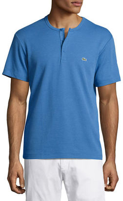 Lacoste Double-Face Cotton Short-Sleeve Henley T-Shirt
