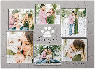 Shutterfly Puzzles: Rustic Paw Collage Puzzle, Puzzle Board, 60 Pieces, Rectangle Ornament, Puzzle, Gray