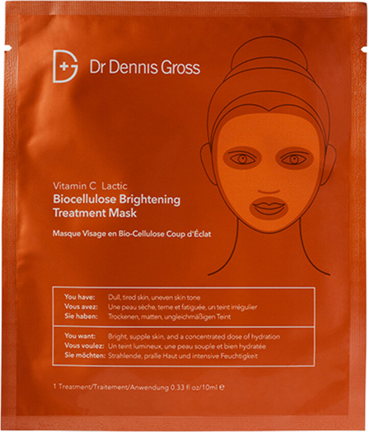 Dr. Dennis Gross Skincare Vitamin C + Lactic Biocellulose Brightening Treatment Mask