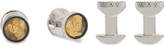 Thumbnail for your product : Tateossian Gold leaf cufflinks and stud set