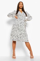 Thumbnail for your product : boohoo Leopard Print Wrap Midi Dress