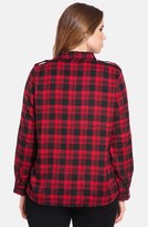 Thumbnail for your product : Nordstrom ELOQUII Tartan Plaid Shirt (Plus Size Exclusive)