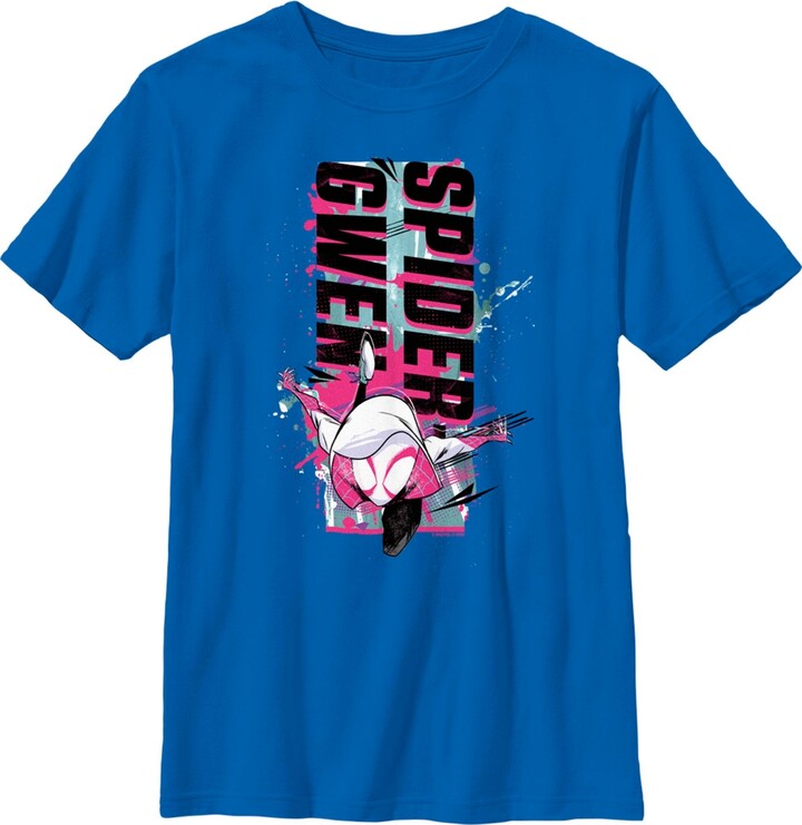 Spider-Man: Across the Spider-Verse Boy' Spider-Man: Acro the Spider-Vere  Spider Gwen Paint Splatter T-Shirt - Royal Blue - Large - ShopStyle