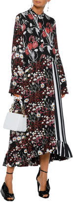 Mother of Pearl Wrap-effect Ruffled Printed Twill Midi Dress