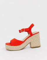 Thumbnail for your product : Head Over Heels By Dune Kace red jute cross strap heeled espadrille wedge sandals
