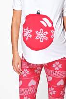 Thumbnail for your product : boohoo Maternity Vera Christmas Pyjama Set