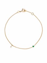 Thumbnail for your product : We by WHITEbIRD 18kt yellow gold Clarisse diamond emerald bracelet