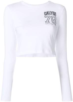 Calvin Klein Jeans cropped logo embroidered top