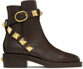 Thumbnail for your product : Valentino Garavani Leather Roman Stud Ankle Boots