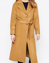 Thumbnail for your product : Helene Berman Button Down Belted Coat In Camel