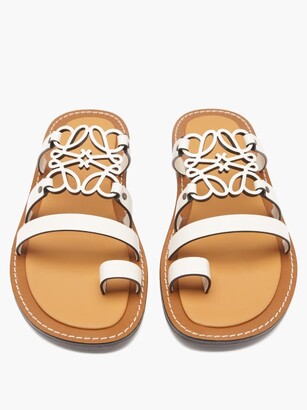 Loewe Anagram Leather Sandals - White