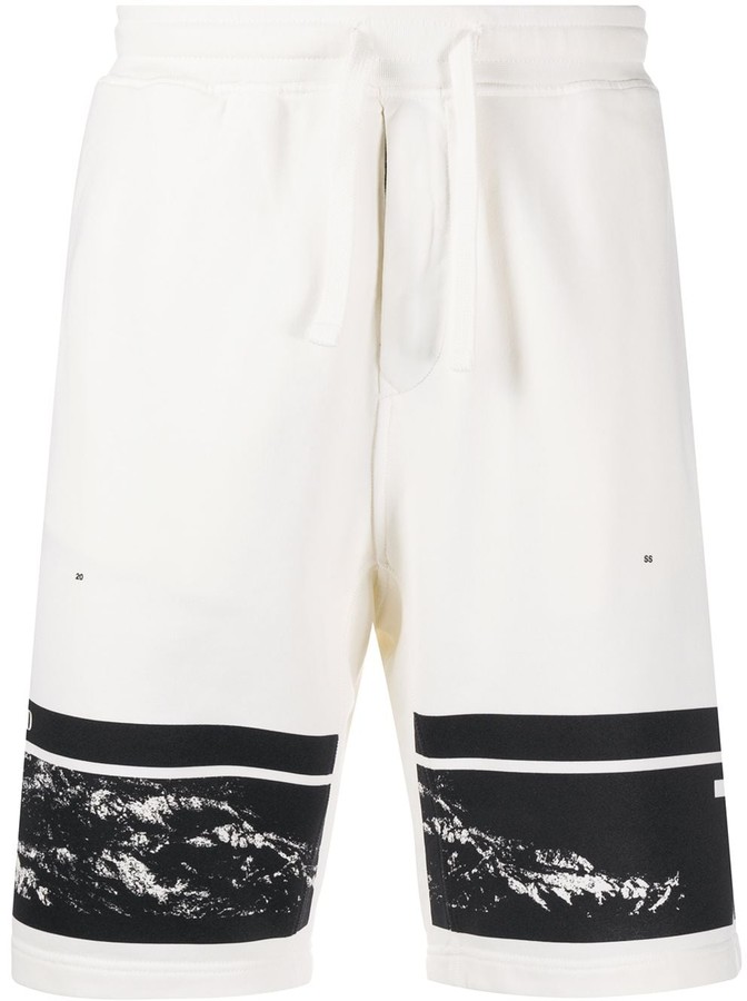 Stone Island mountain print jersey shorts - ShopStyle