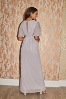 Thumbnail for your product : Little Mistress Bridesmaid Vikki Grey Embellished Maxi Dress