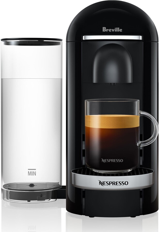 Breville New Nespresso Vertuo Plus Deluxe Coffee & Espresso Single-Serve Machine in Piano Black