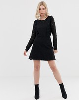 Thumbnail for your product : Brave Soul lace overlay long sleeve mini dress