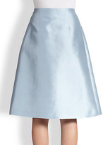 Thumbnail for your product : Michael Kors Pleated Silk & Wool Shantung Skirt