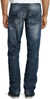 Thumbnail for your product : PRPS Barracuda Antique-Washed Distressed Denim Jeans, Medium Blue