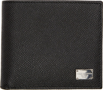 Dolce & Gabbana Black Grained Leather Classic Billfold Wallet