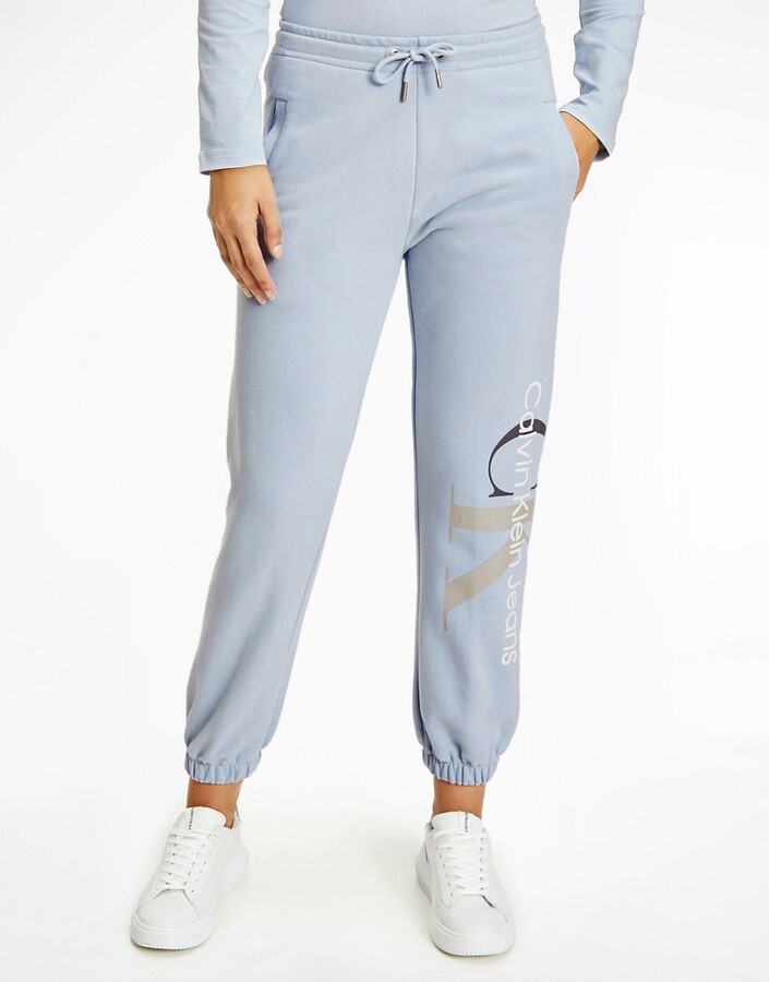 Calvin Klein Jeans co-ord two tone jogger in pale blue - ShopStyle  Activewear Trousers