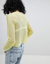 Thumbnail for your product : ASOS Design Jumper In Sheer Knit And Open Neck