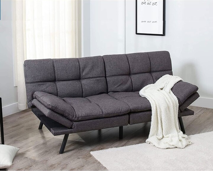 Convertible Memory Foam Futon Couch Sleeper Sofa Bed - Bed Bath
