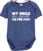 Thumbnail for your product : Urban Smalls Organic Cotton \"My Uncle Will Teach Me the Fun Stuff\" bodysuit, navy