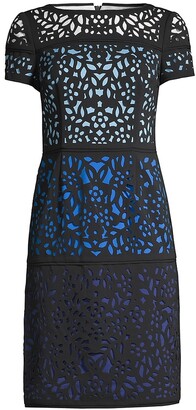 Shani Ombre Laser-Cut Lace Dress