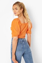 Thumbnail for your product : boohoo Puff Sleeve Cheesecloth Ruched Top