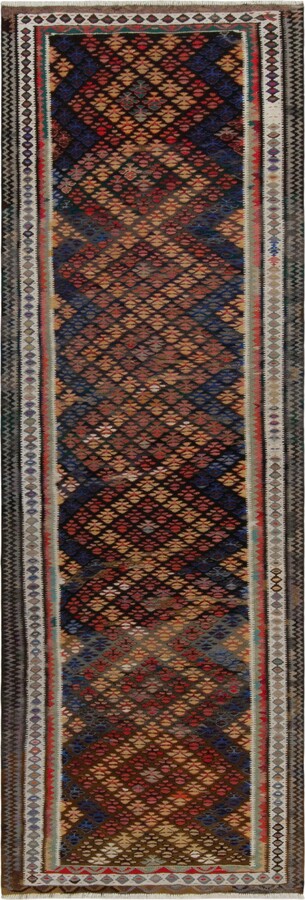 1stDibs Vintage Turkish Tribal Runner In Multicolor Geometric Pattern By Rug & Kilim