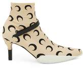 Thumbnail for your product : Marine Serre Crescent Moon-print Stretch-jersey Ankle Boots - Womens - Black Beige