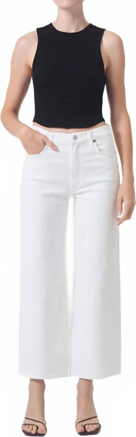 AGOLDE Mid-Rise Harper Crop In Sour Cream