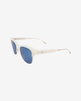 Thumbnail for your product : Intermix Oliver Peoples West Hobson Mirrored Lense Acetate Rim Sunglasses: White