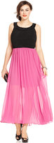 Thumbnail for your product : Ruby Rox Plus Size Sleeveless Beaded Pleated Gown