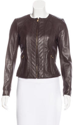 Tory Burch Leather Collarless Jacket