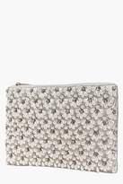Thumbnail for your product : boohoo Boutique Scalloped Bridal Beaded Clutch