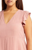 Thumbnail for your product : Treasure & Bond Flutter Sleeve V-Neck Midi Dress