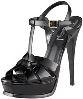 Thumbnail for your product : Saint Laurent Tribute Patent 135mm Platform Sandal, Black