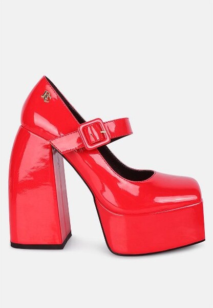 Rag & Co Pablo Statement High Platform Heel Mary Jane Sandals Women