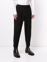 Thumbnail for your product : SONGZIO Signature Saint-Embroidered Cropped Trousers