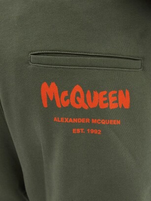 Alexander McQueen Logo-print Cotton-jersey Track Pants - Khaki Multi