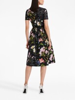 Thumbnail for your product : Oscar de la Renta Unfinished Floral poplin midi dress
